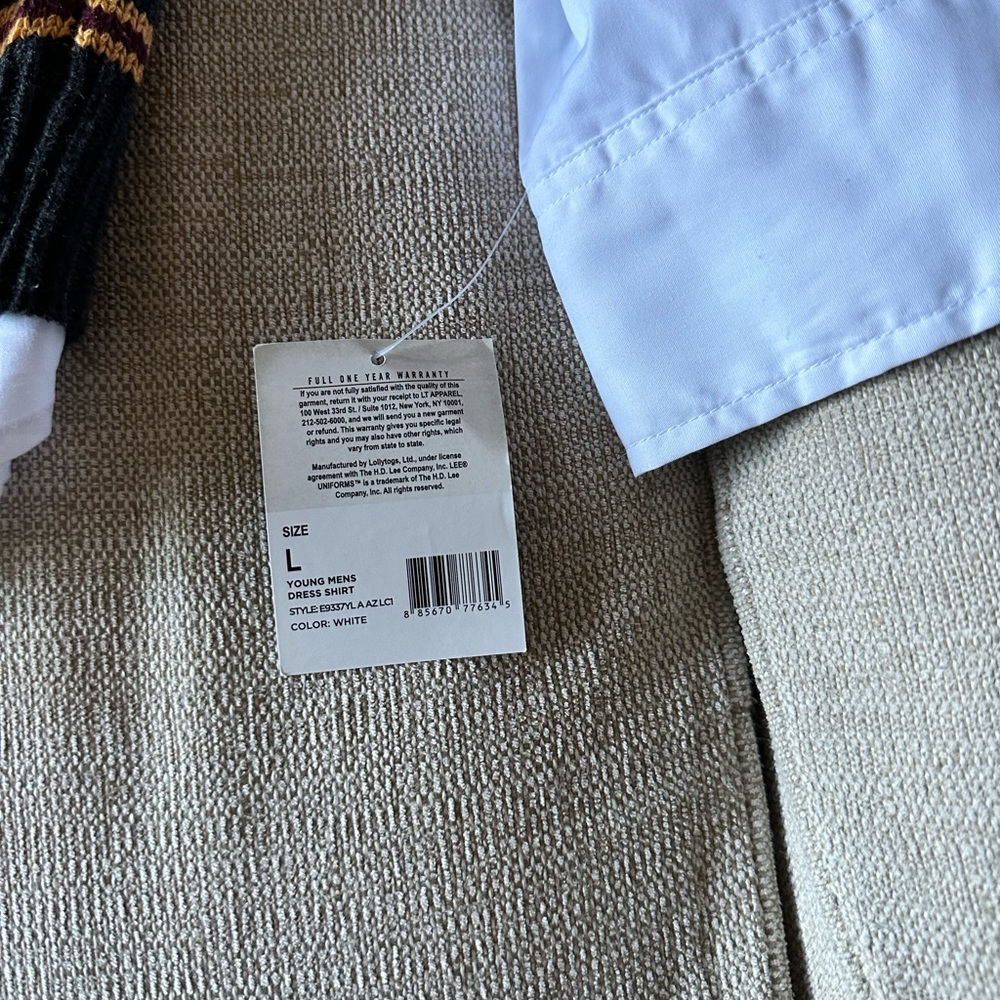 New Harry Potter Griffendor Sweater vest and button down white shirt.